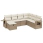 vidaXL Set sofás de jardín 7 piezas y cojines ratán sintético beige vidaXL Set sofás de jardín 7 piezas y cojines ratán sintético beige
