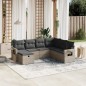 vidaXL Set de sofás de jardín 7 piezas con cojines ratán PE gris vidaXL Set de sofás de jardín 7 piezas con cojines ratán PE gris