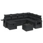 vidaXL Set de sofás de jardín 8 piezas y cojines ratán sintético negro vidaXL Set de sofás de jardín 8 piezas y cojines ratán sintético negro