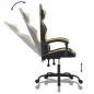 vidaXL Silla gaming cuero sintético negro y dorado vidaXL Silla gaming cuero sintético negro y dorado