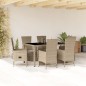 vidaXL Set comedor de jardín 7 pzas con cojines ratán sintético beige vidaXL Set comedor de jardín 7 pzas con cojines ratán sintético beige