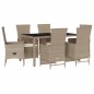 vidaXL Set comedor de jardín 7 pzas con cojines ratán sintético beige vidaXL Set comedor de jardín 7 pzas con cojines ratán sintético beige