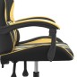 vidaXL Silla gaming cuero sintético negro y dorado vidaXL Silla gaming cuero sintético negro y dorado