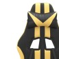 vidaXL Silla gaming cuero sintético negro y dorado vidaXL Silla gaming cuero sintético negro y dorado