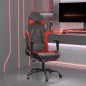 vidaXL Silla gaming con reposapiés cuero sintético negro rojo vidaXL Silla gaming con reposapiés cuero sintético negro rojo