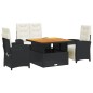 vidaXL Juego comedor jardín 4 piezas con cojines ratán sintético negro vidaXL Juego comedor jardín 4 piezas con cojines ratán sintético negro