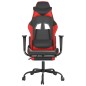 vidaXL Silla gaming con reposapiés cuero sintético negro rojo vidaXL Silla gaming con reposapiés cuero sintético negro rojo