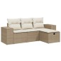 vidaXL Juego de sofás jardín con cojines 4 pzas ratán sintético beige vidaXL Juego de sofás jardín con cojines 4 pzas ratán sintético beige