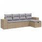 vidaXL Juego de sofás jardín con cojines beige mezcla 5 pzas ratán PE vidaXL Juego de sofás jardín con cojines beige mezcla 5 pzas ratán PE
