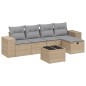 vidaXL Juego de sofás jardín con cojines beige mezcla 6 pzas ratán PE vidaXL Juego de sofás jardín con cojines beige mezcla 6 pzas ratán PE