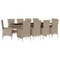 vidaXL Set comedor de jardín 7 pzas con cojines ratán sintético beige vidaXL Set comedor de jardín 7 pzas con cojines ratán sintético beige
