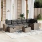 vidaXL Set de sofás de jardín 8 pzas y cojines ratán sintético gris