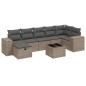 vidaXL Set de sofás de jardín 8 pzas y cojines ratán sintético gris