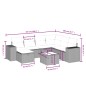 vidaXL Set de sofás de jardín 8 pzas y cojines ratán sintético gris