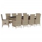 vidaXL Set comedor de jardín 11 pzas con cojines ratán sintético beige vidaXL Set comedor de jardín 11 pzas con cojines ratán sintético beige