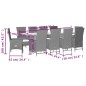 vidaXL Set comedor de jardín 11 pzas con cojines ratán sintético beige vidaXL Set comedor de jardín 11 pzas con cojines ratán sintético beige