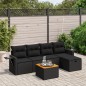 vidaXL Set de sofás de jardín 6 piezas y cojines ratán sintético negro vidaXL Set de sofás de jardín 6 piezas y cojines ratán sintético negro