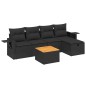 vidaXL Set de sofás de jardín 6 piezas y cojines ratán sintético negro vidaXL Set de sofás de jardín 6 piezas y cojines ratán sintético negro