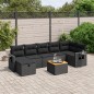 vidaXL Set de sofás de jardín 8 piezas y cojines ratán sintético negro vidaXL Set de sofás de jardín 8 piezas y cojines ratán sintético negro