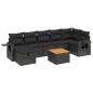 vidaXL Set de sofás de jardín 8 piezas y cojines ratán sintético negro vidaXL Set de sofás de jardín 8 piezas y cojines ratán sintético negro