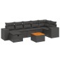 vidaXL Set de sofás de jardín 8 piezas y cojines ratán sintético negro vidaXL Set de sofás de jardín 8 piezas y cojines ratán sintético negro