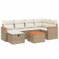 vidaXL Set sofás de jardín 7 piezas y cojines ratán sintético beige vidaXL Set sofás de jardín 7 piezas y cojines ratán sintético beige