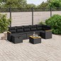 vidaXL Set de sofás de jardín 8 piezas y cojines ratán sintético negro vidaXL Set de sofás de jardín 8 piezas y cojines ratán sintético negro