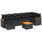 vidaXL Set de sofás de jardín 8 piezas y cojines ratán sintético negro vidaXL Set de sofás de jardín 8 piezas y cojines ratán sintético negro
