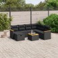 vidaXL Set de sofás de jardín 8 piezas y cojines ratán sintético negro vidaXL Set de sofás de jardín 8 piezas y cojines ratán sintético negro