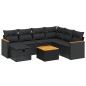 vidaXL Set de sofás de jardín 8 piezas y cojines ratán sintético negro vidaXL Set de sofás de jardín 8 piezas y cojines ratán sintético negro