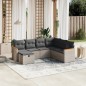 vidaXL Set de sofás de jardín 7 piezas con cojines ratán PE gris vidaXL Set de sofás de jardín 7 piezas con cojines ratán PE gris
