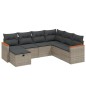vidaXL Set de sofás de jardín 7 piezas con cojines ratán PE gris vidaXL Set de sofás de jardín 7 piezas con cojines ratán PE gris