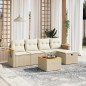 vidaXL Juego de sofás jardín con cojines 6 pzas ratán sintético beige vidaXL Juego de sofás jardín con cojines 6 pzas ratán sintético beige