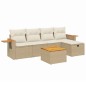 vidaXL Juego de sofás jardín con cojines 6 pzas ratán sintético beige vidaXL Juego de sofás jardín con cojines 6 pzas ratán sintético beige