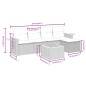 vidaXL Set de muebles de jardín 6 pzas y cojines ratán sintético gris