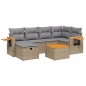 vidaXL Juego de sofás jardín con cojines beige mezcla 7 pzas ratán PE vidaXL Juego de sofás jardín con cojines beige mezcla 7 pzas ratán PE