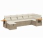 vidaXL Set sofás de jardín 7 piezas y cojines ratán sintético beige