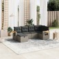 vidaXL Set de muebles de jardín 6 pzas y cojines ratán sintético gris vidaXL Set de muebles de jardín 6 pzas y cojines ratán sintético gris