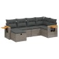 vidaXL Set de muebles de jardín 6 pzas y cojines ratán sintético gris vidaXL Set de muebles de jardín 6 pzas y cojines ratán sintético gris