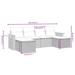 vidaXL Juego de sofás jardín con cojines 6 pzas ratán sintético beige