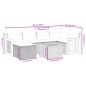 vidaXL Set de comedor de jardín 7 pzas y cojines ratán sintético negro