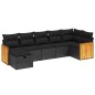 vidaXL Set de comedor de jardín 7 pzas y cojines ratán sintético negro vidaXL Set de comedor de jardín 7 pzas y cojines ratán sintético negro