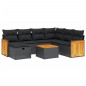 vidaXL Set de sofás de jardín 8 piezas y cojines ratán sintético negro vidaXL Set de sofás de jardín 8 piezas y cojines ratán sintético negro