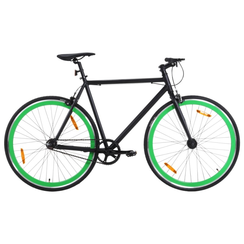 vidaXL Bicicleta de piñón fijo negro y verde 700c 51 cm vidaXL Bicicleta de piñón fijo negro y verde 700c 51 cm