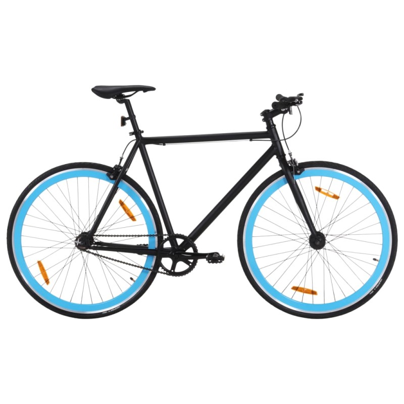 vidaXL Bicicleta de piñón fijo negro y azul 700c 59 cm vidaXL Bicicleta de piñón fijo negro y azul 700c 59 cm