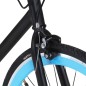 vidaXL Bicicleta de piñón fijo negro y azul 700c 59 cm vidaXL Bicicleta de piñón fijo negro y azul 700c 59 cm