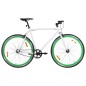 vidaXL Bicicleta de piñón fijo blanco y verde 700c 59 cm vidaXL Bicicleta de piñón fijo blanco y verde 700c 59 cm