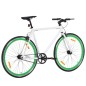 vidaXL Bicicleta de piñón fijo blanco y verde 700c 59 cm vidaXL Bicicleta de piñón fijo blanco y verde 700c 59 cm