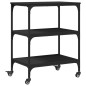 vidaXL Carrito de cocina de madera de ingeniería negro 60x41x76 cm vidaXL Carrito de cocina de madera de ingeniería negro 60x41x76 cm