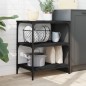 vidaXL Carrito de cocina de madera de ingeniería negro 60x41x76 cm vidaXL Carrito de cocina de madera de ingeniería negro 60x41x76 cm